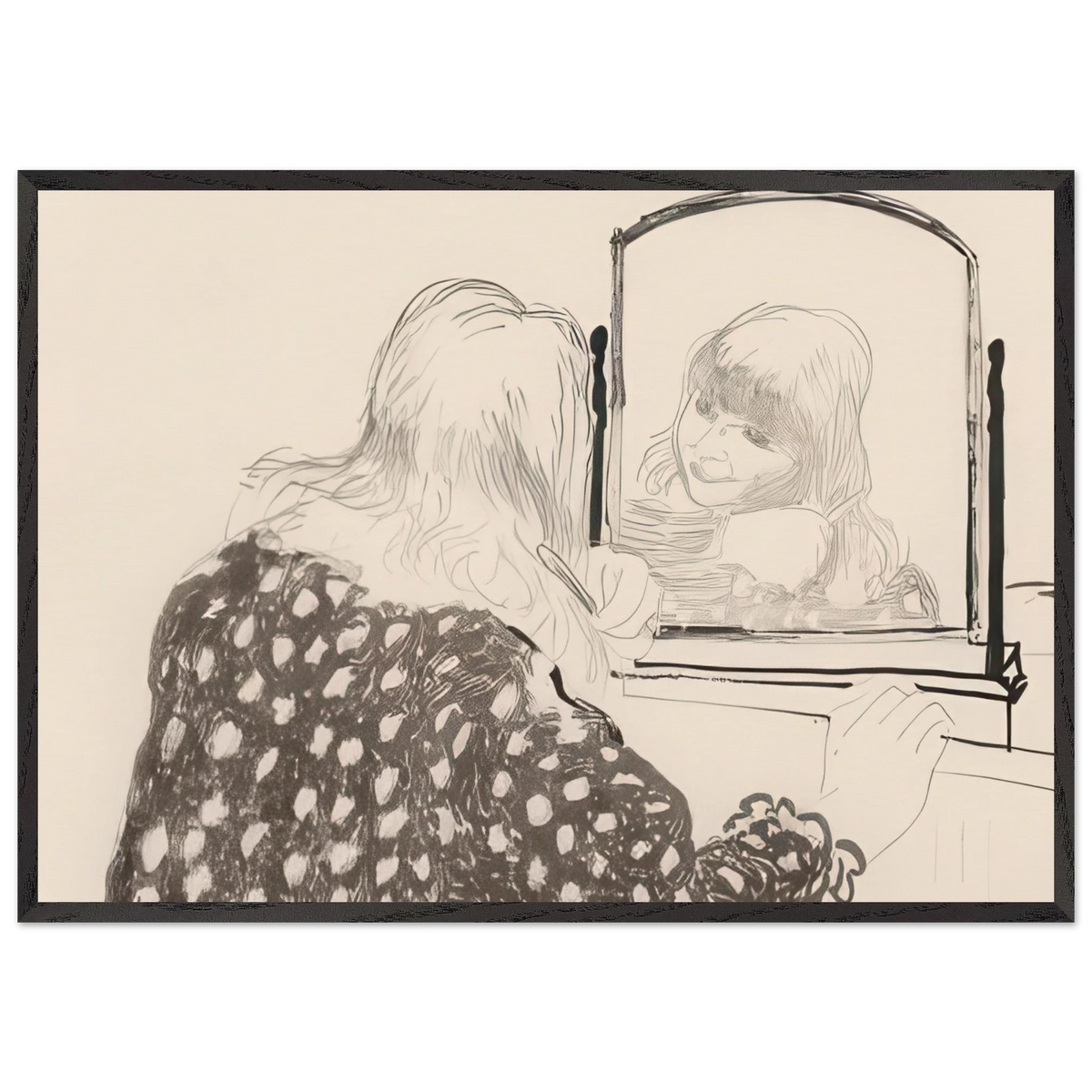 Ann Combing Her Hair - Signed Print by David Hockney