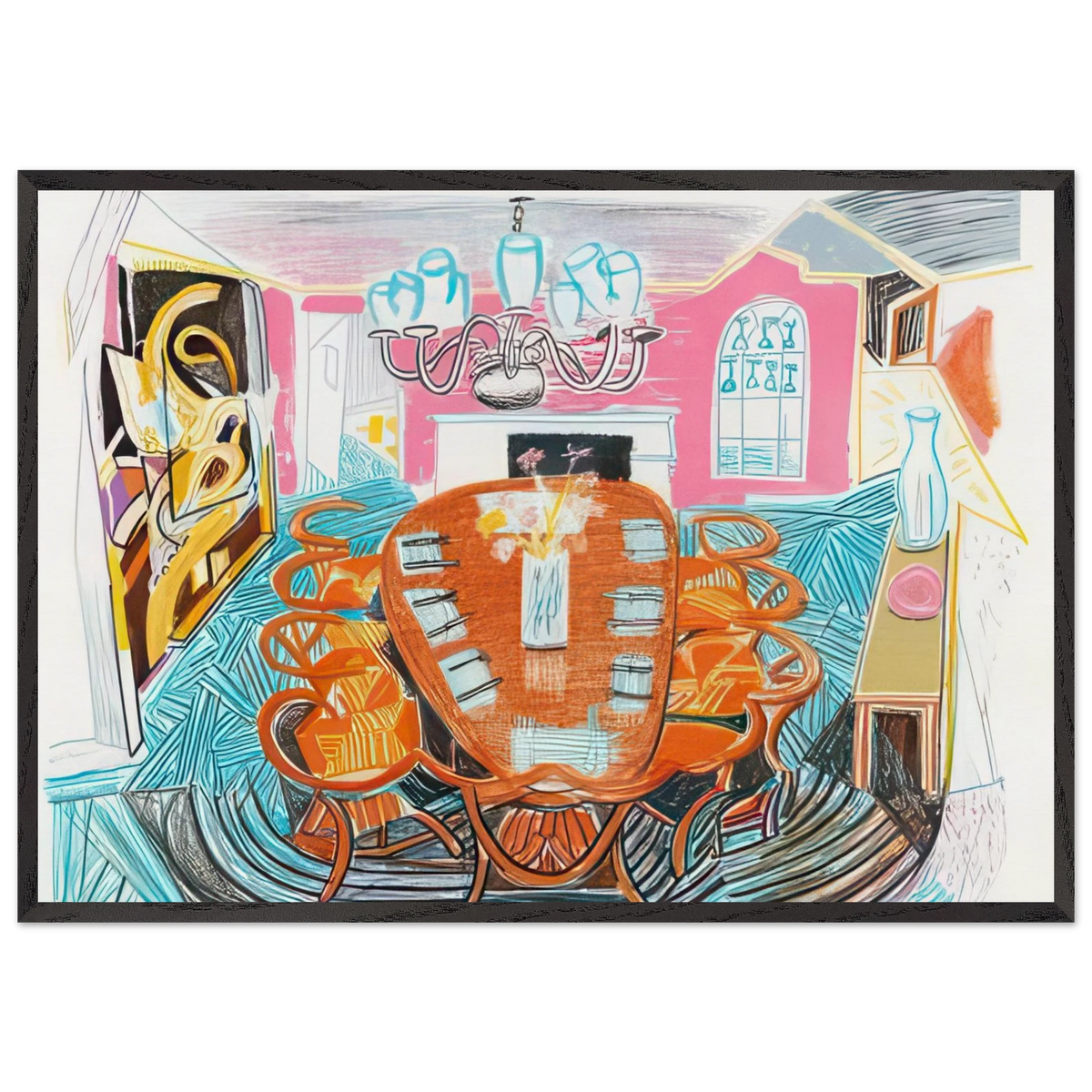 Tyler Dining Room - Signed Print by David Hockney