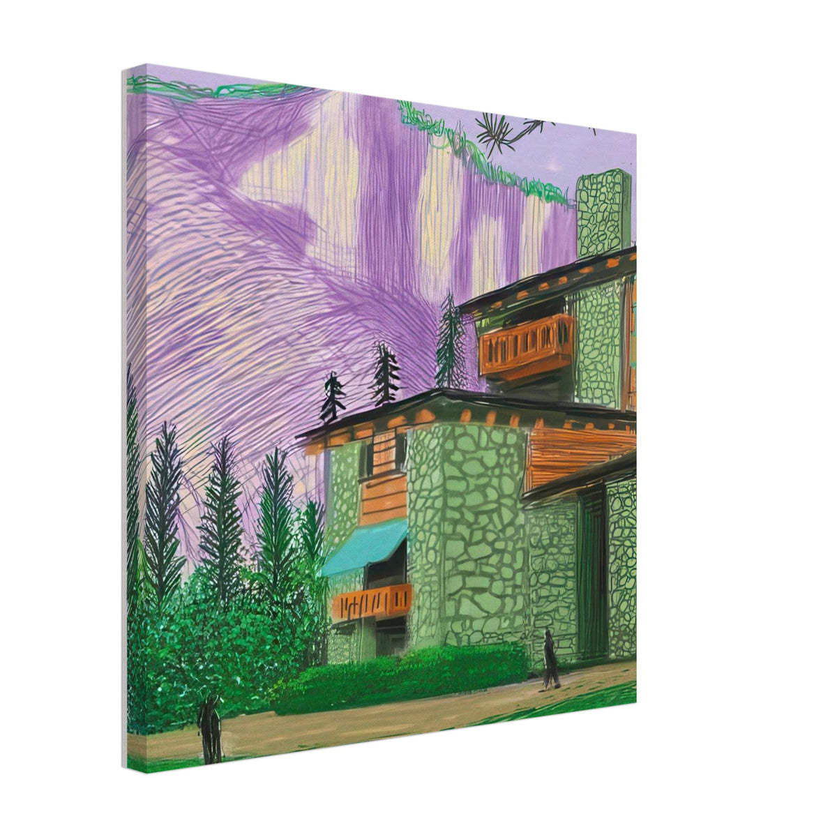 David Hockney, The Yosemite Suite, Yosemite mountains and lush green forests, canvas print, 40 × 50 cm (16 × 20 in)