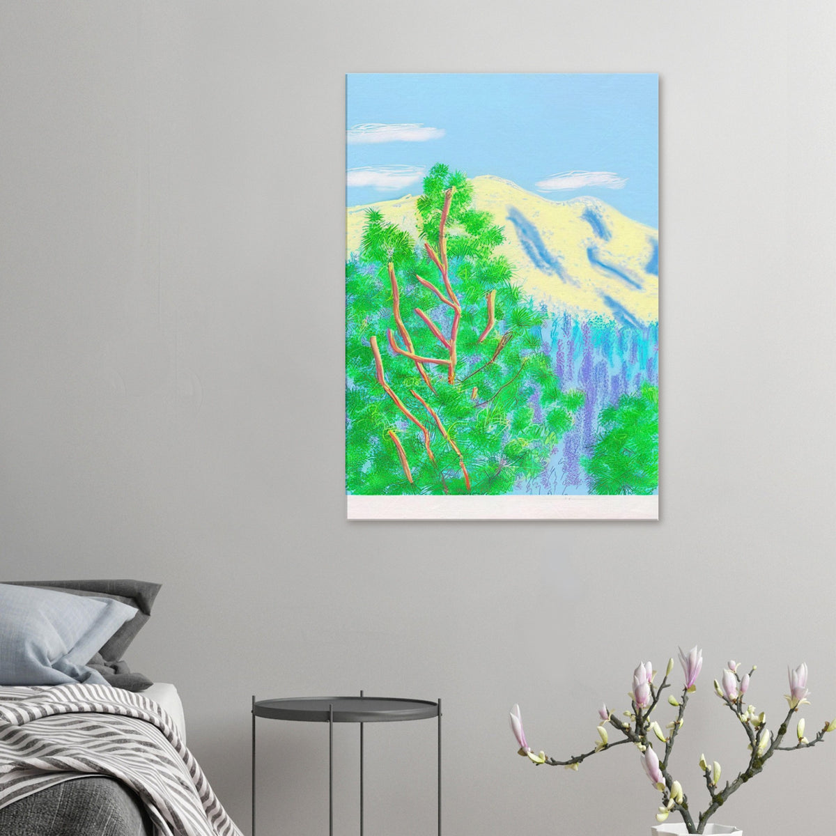 David Hockney, The Yosemite Suite, Yosemite mountains and lush green forests, canvas print