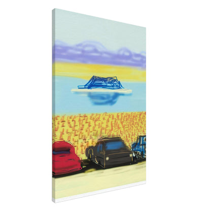 David Hockney, The Yosemite Suite, Yosemite mountains and lush green forests, canvas print, 40 × 40 cm (16 × 16 in)
