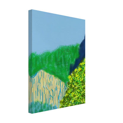 David Hockney, The Yosemite Suite, Yosemite mountains and lush green forests, canvas print, 30 × 40 cm (12 × 16 in)