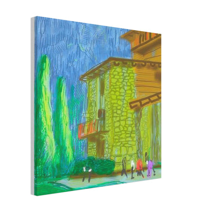 David Hockney, The Yosemite Suite, Yosemite mountains and lush green forests, canvas print, 50 × 50 cm (20 × 20 in)
