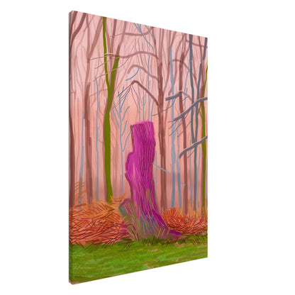 David Hockney, The Arrival of Spring (15 March), woodland path and budding trees, canvas print, 20 × 25 cm (8 × 10 in)