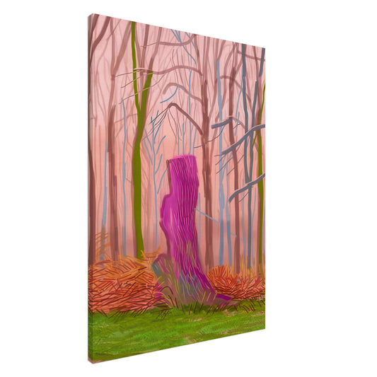 David Hockney, The Arrival of Spring (15 March), woodland path and budding trees, canvas print, 20 × 25 cm (8 × 10 in)