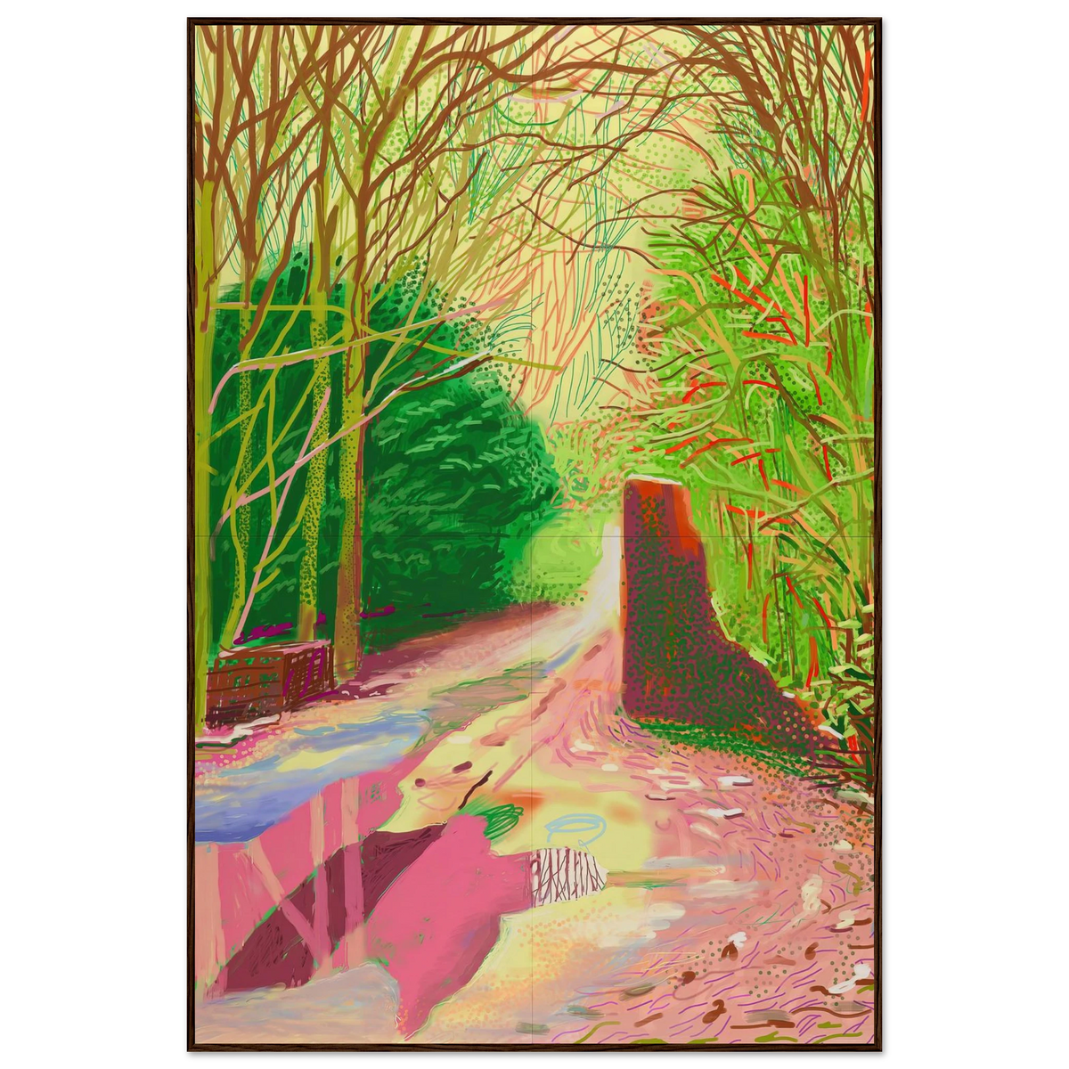 David Hockney The Arrival of Spring in Woldgate framed art print