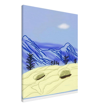 David Hockney, The Yosemite Suite, Yosemite mountains and lush green forests, canvas print, 40 × 40 cm (16 × 16 in)