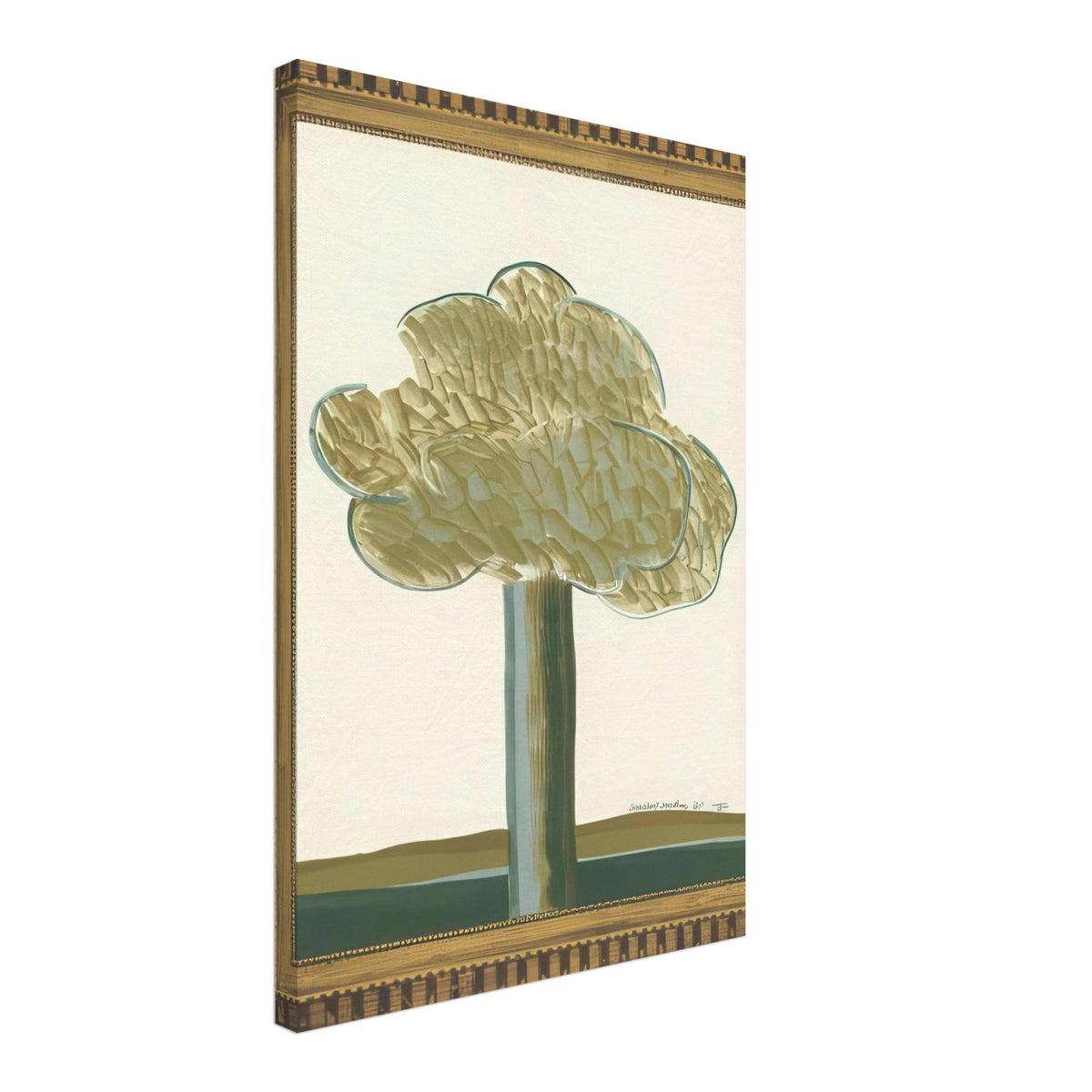 David Hockney, Gold-Framed Landscape No. 2, landscape within an ornate gold frame, canvas print, 50 × 60 cm (20 × 24 in)