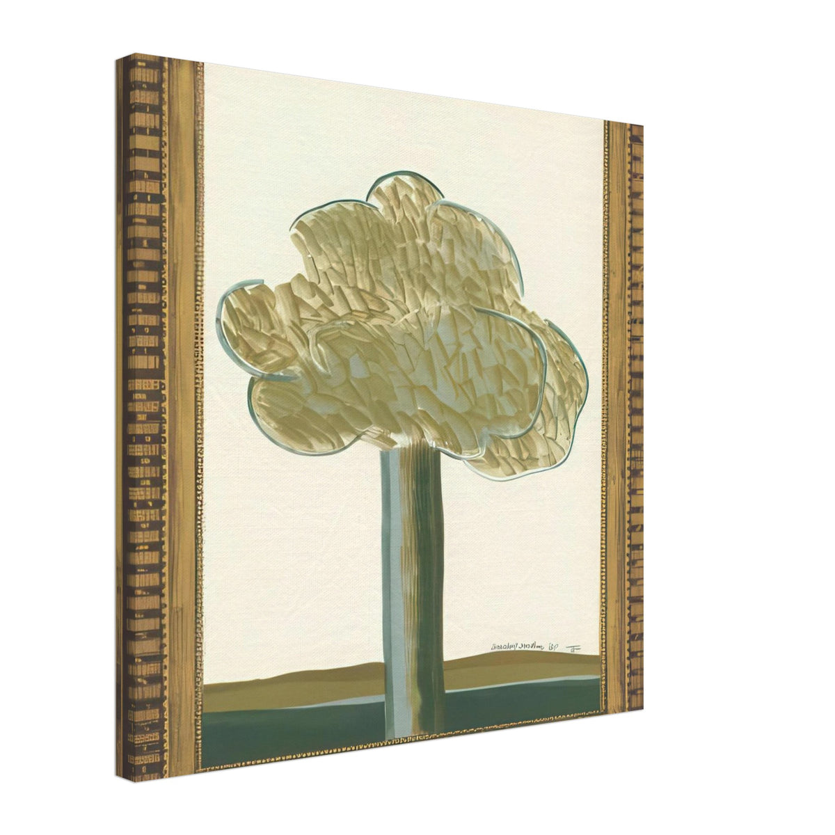 David Hockney, Gold-Framed Landscape No. 2, landscape within an ornate gold frame, canvas print, 60 × 80 cm (24 × 32 in)