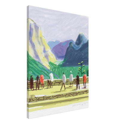 David Hockney, The Yosemite Suite 15, mountains and lush green forest, canvas print, 50 × 50 cm (20 × 20 in)