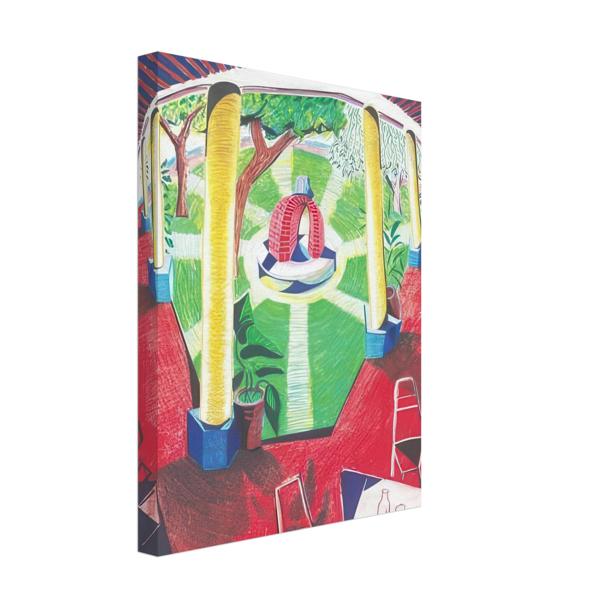 David Hockney, Hotel Acatlán Courtyard, canvas print, 50 × 60 cm (20 × 24 in)