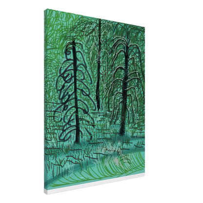 David Hockney, The Yosemite Suite, Yosemite mountains and lush green forests, canvas print, 70 × 100 cm (28 × 40 in)