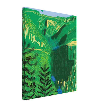 David Hockney, The Yosemite Suite, Yosemite mountains and lush green forests, canvas print, 60 × 60 cm (24 × 24 in)
