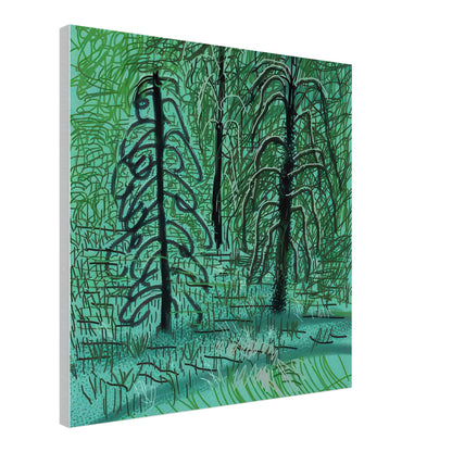 David Hockney, The Yosemite Suite, Yosemite mountains and lush green forests, canvas print, 30 × 40 cm (12 × 16 in)