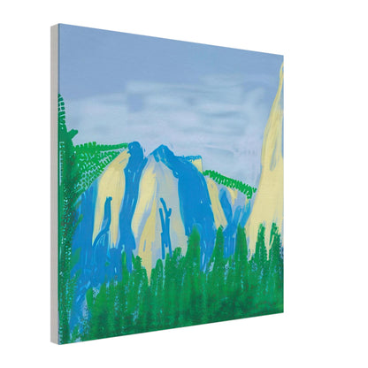 David Hockney, The Yosemite Suite, Yosemite mountains and lush green forests, canvas print, 60 × 90 cm (24 × 36 in)