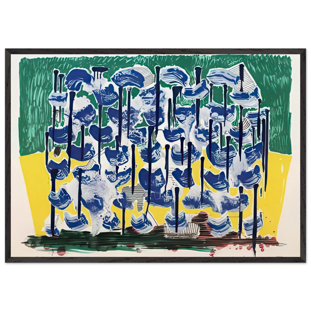Slow Forest - Signed Print by David Hockney 70x100 cm / 28x40″   inches Framed Art Print – Black Wooden Frame