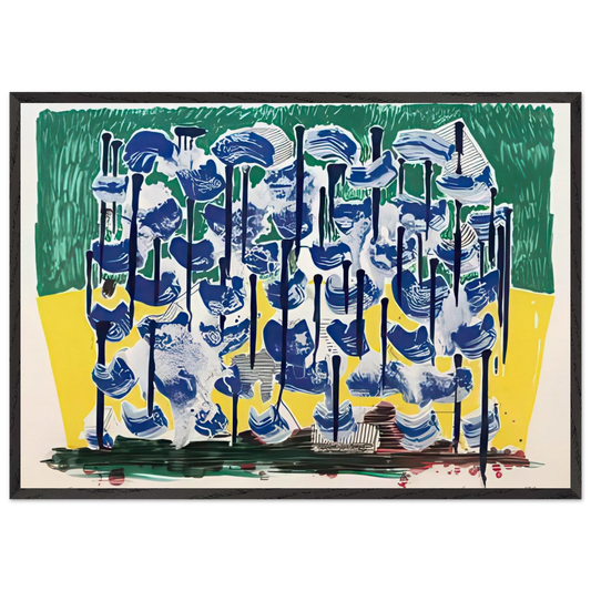 Slow Forest - Signed Print by David Hockney 70x100 cm / 28x40″   inches Framed Art Print – Black Wooden Frame