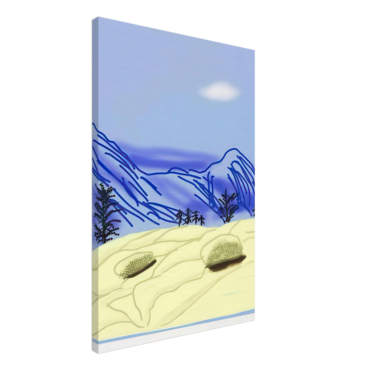 David Hockney, The Yosemite Suite, Yosemite mountains and lush green forests, canvas print, 60 × 90 cm (24 × 36 in)