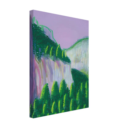 David Hockney, The Yosemite Suite, Yosemite mountains and lush green forests, canvas print, 60 × 60 cm (24 × 24 in)