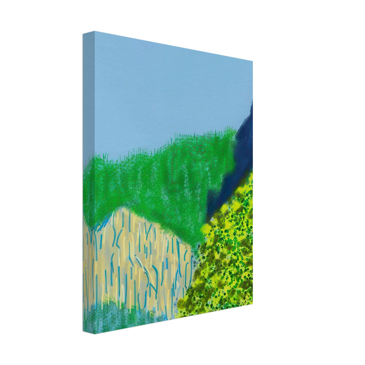 David Hockney, The Yosemite Suite, Yosemite mountains and lush green forests, canvas print, 27 × 35 cm (11 × 14 in)