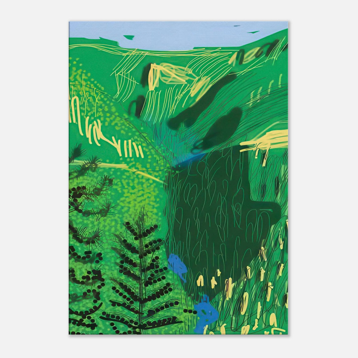 David Hockney, The Yosemite Suite, Yosemite mountains and lush green forests, canvas print