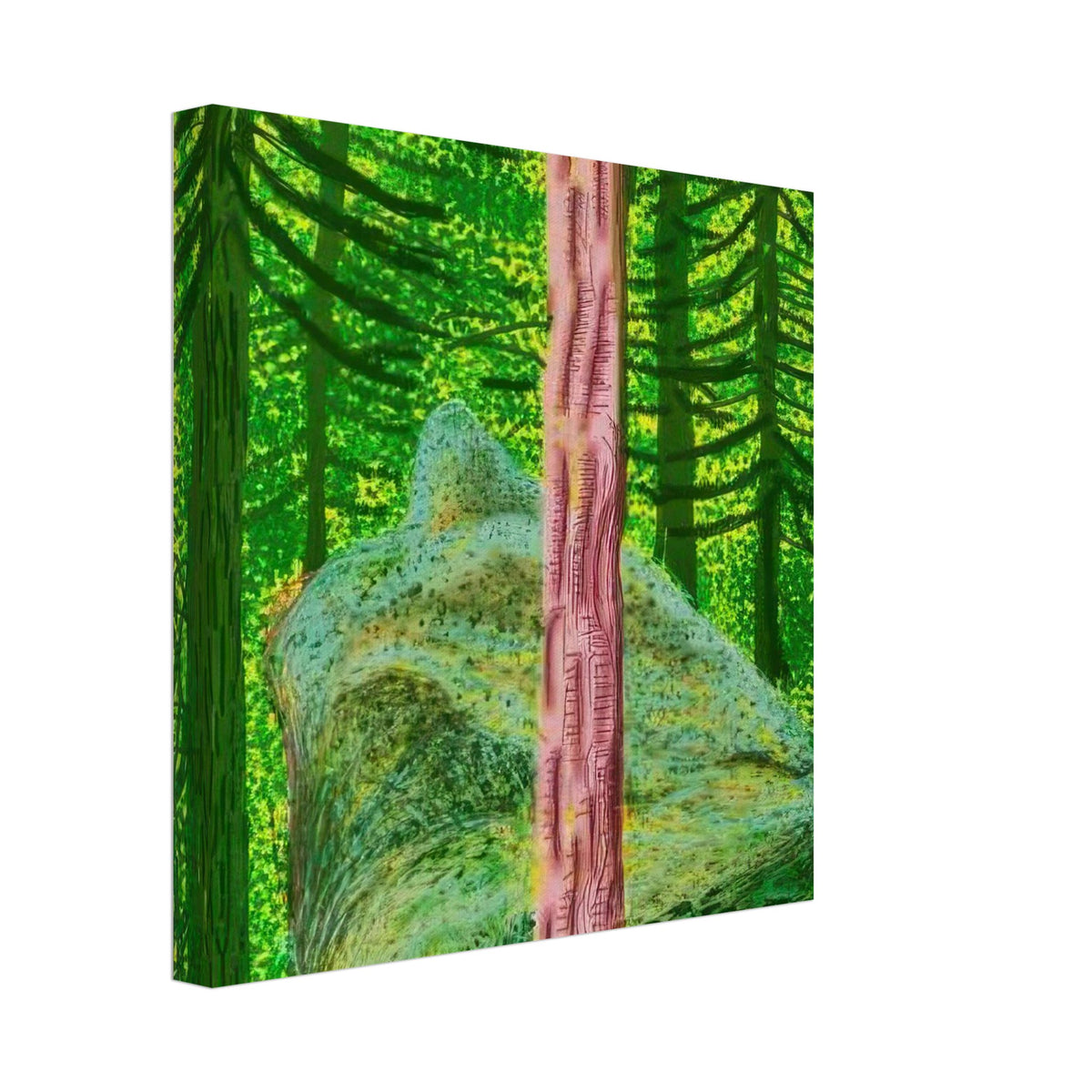 David Hockney, The Yosemite Suite, Yosemite mountains and lush green forests, canvas print, 40 × 60 cm (16 × 24 in)