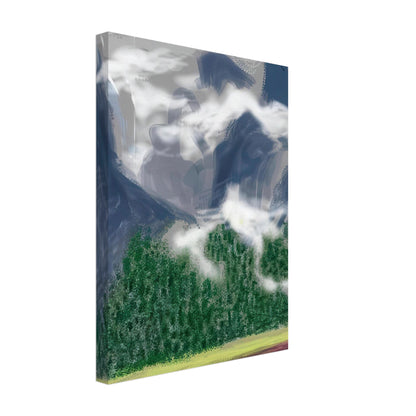 David Hockney, The Yosemite Suite, Yosemite mountains and lush green forests, canvas print, 30 × 40 cm (12 × 16 in)
