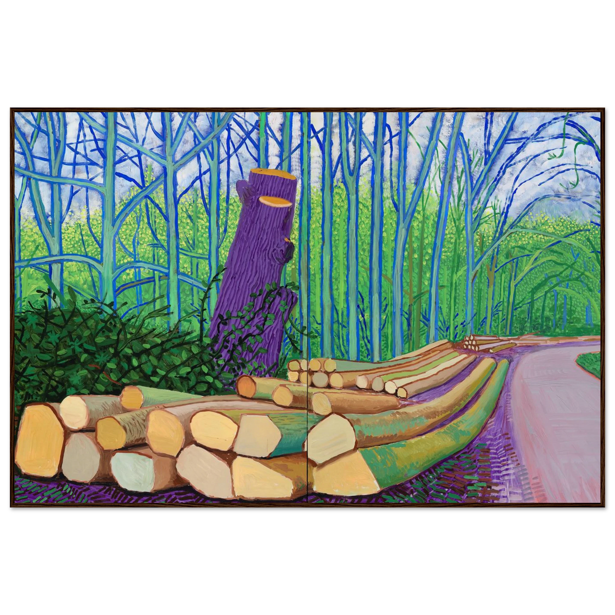 David Hockney More Felled Trees on Woldgate framed art print