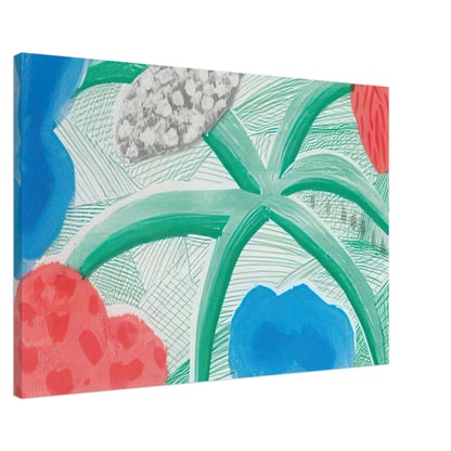 David Hockney canvas print of Landscape With A Plant, July 1986, associated with Hockney's experiments using colour-copy technology, size 60 × 90 cm (24 × 36 in).