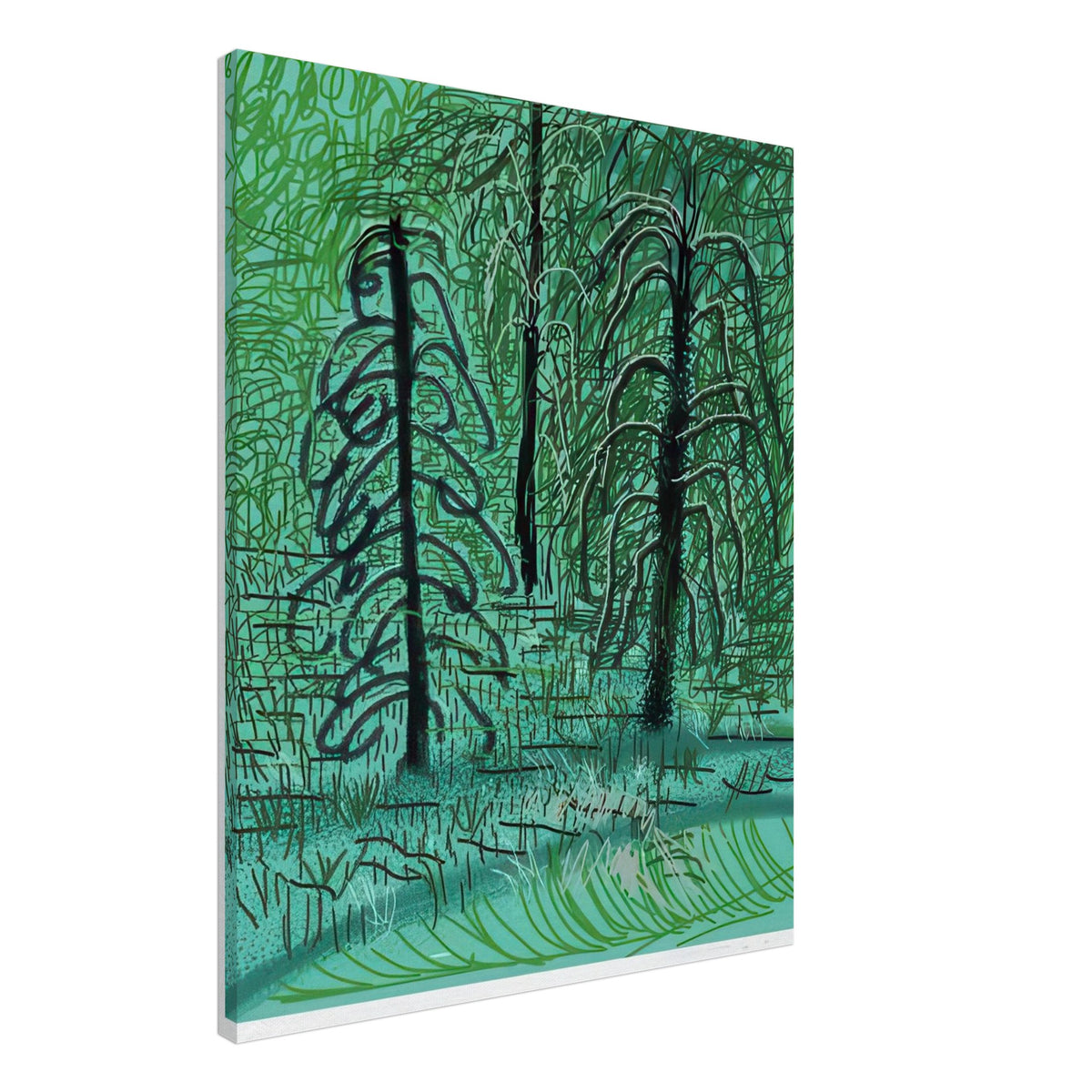 David Hockney, The Yosemite Suite, Yosemite mountains and lush green forests, canvas print, 45 × 60 cm (18 × 24 in)