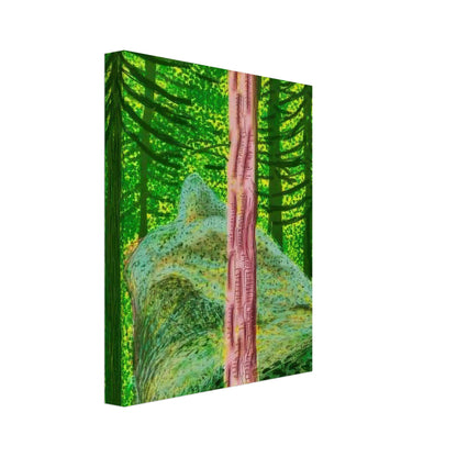 David Hockney, The Yosemite Suite, Yosemite mountains and lush green forests, canvas print, 27 × 35 cm (11 × 14 in)