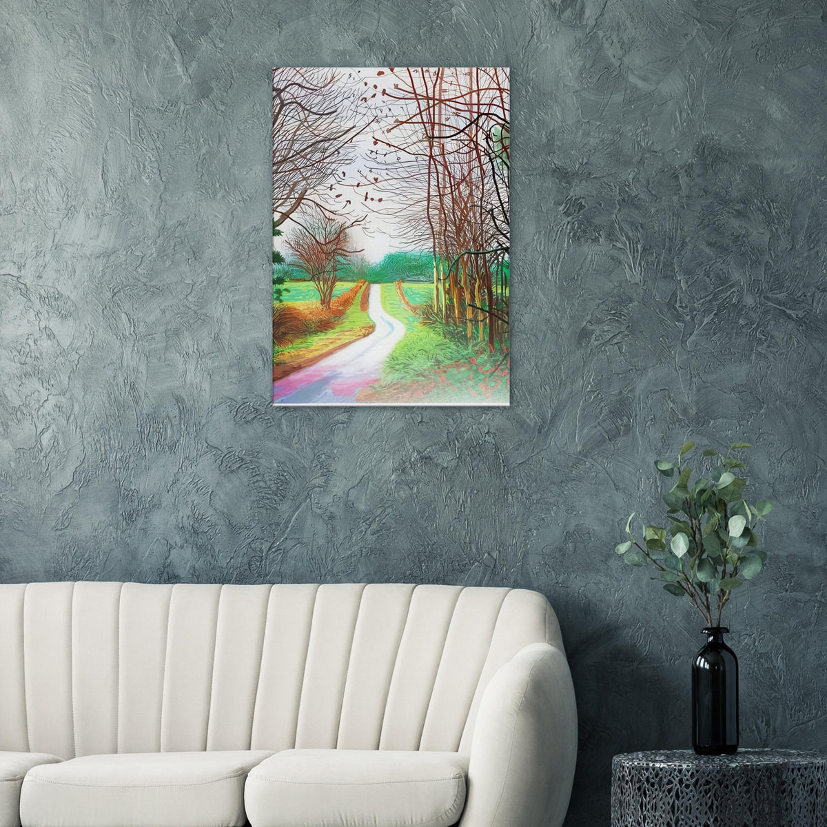 The Arrival of Spring in Woldgate, 29 December No. 1 — David Hockney canvas wall art inspired by the East Yorkshire countryside.