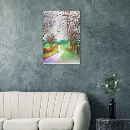 The Arrival of Spring in Woldgate, 29 December No. 1 — David Hockney canvas wall art inspired by the East Yorkshire countryside.
