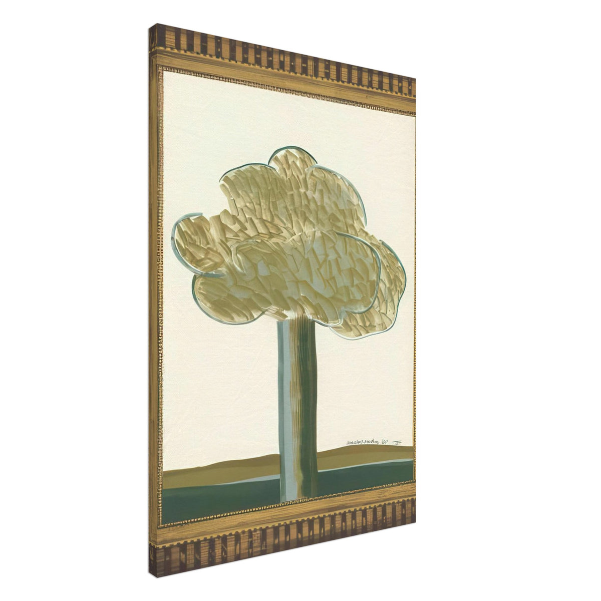 David Hockney, Gold-Framed Landscape No. 2, landscape within an ornate gold frame, canvas print, 70 × 100 cm (28 × 40 in)