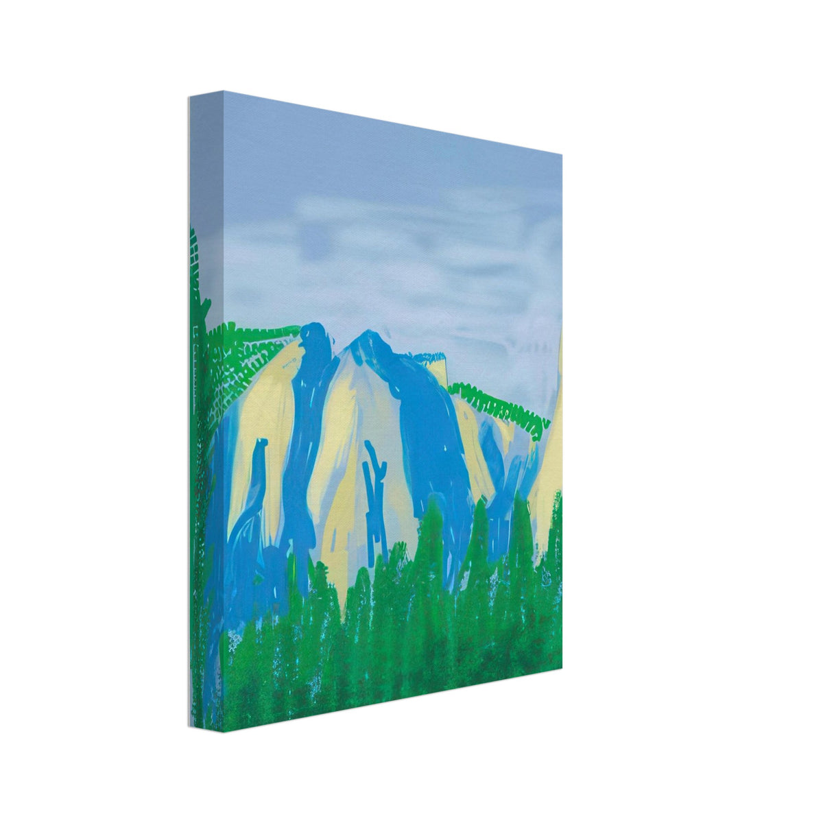 David Hockney, The Yosemite Suite, Yosemite mountains and lush green forests, canvas print, 30 × 40 cm (12 × 16 in)