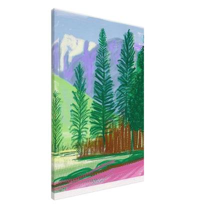 David Hockney, The Yosemite Suite, Yosemite mountains and lush green forests, canvas print, 40 × 50 cm (16 × 20 in)