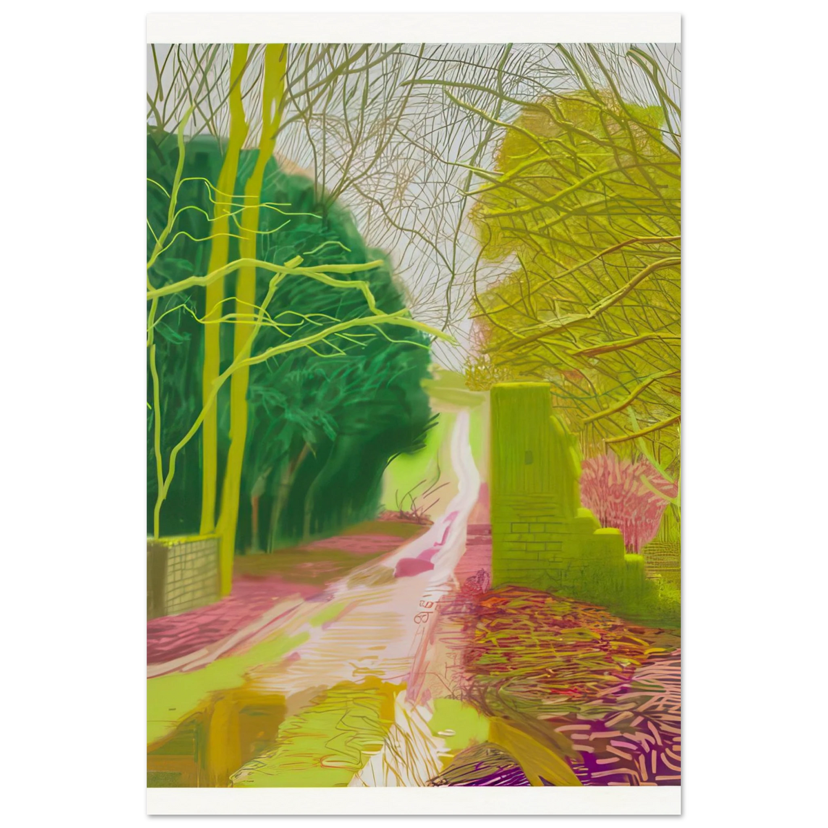 The Arrival Of Spring In Woldgate, East Yorkshire In 2011 (twenty eleven) - 29 January - Signed Print by David Hockney Poster