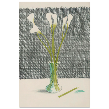 Lillies - Signed Print by David Hockney print Poster