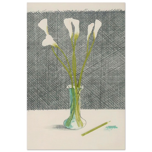 Lillies - Signed Print by David Hockney print Poster