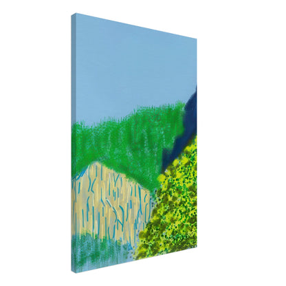 David Hockney, The Yosemite Suite, Yosemite mountains and lush green forests, canvas print, 60 × 90 cm (24 × 36 in)