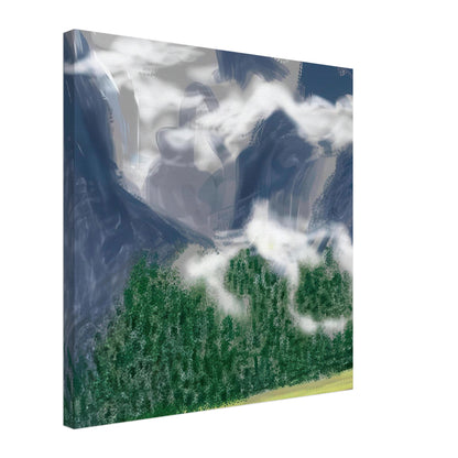 David Hockney, The Yosemite Suite, Yosemite mountains and lush green forests, canvas print, 60 × 80 cm (24 × 32 in)