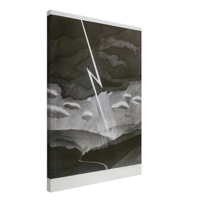 David Hockney, Lightning, monochrome valley beneath a thunderstorm, canvas print, 50 × 50 cm (20 × 20 in)