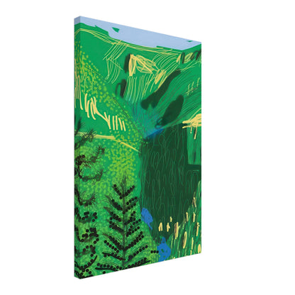 David Hockney, The Yosemite Suite, Yosemite mountains and lush green forests, canvas print, 27 × 35 cm (11 × 14 in)