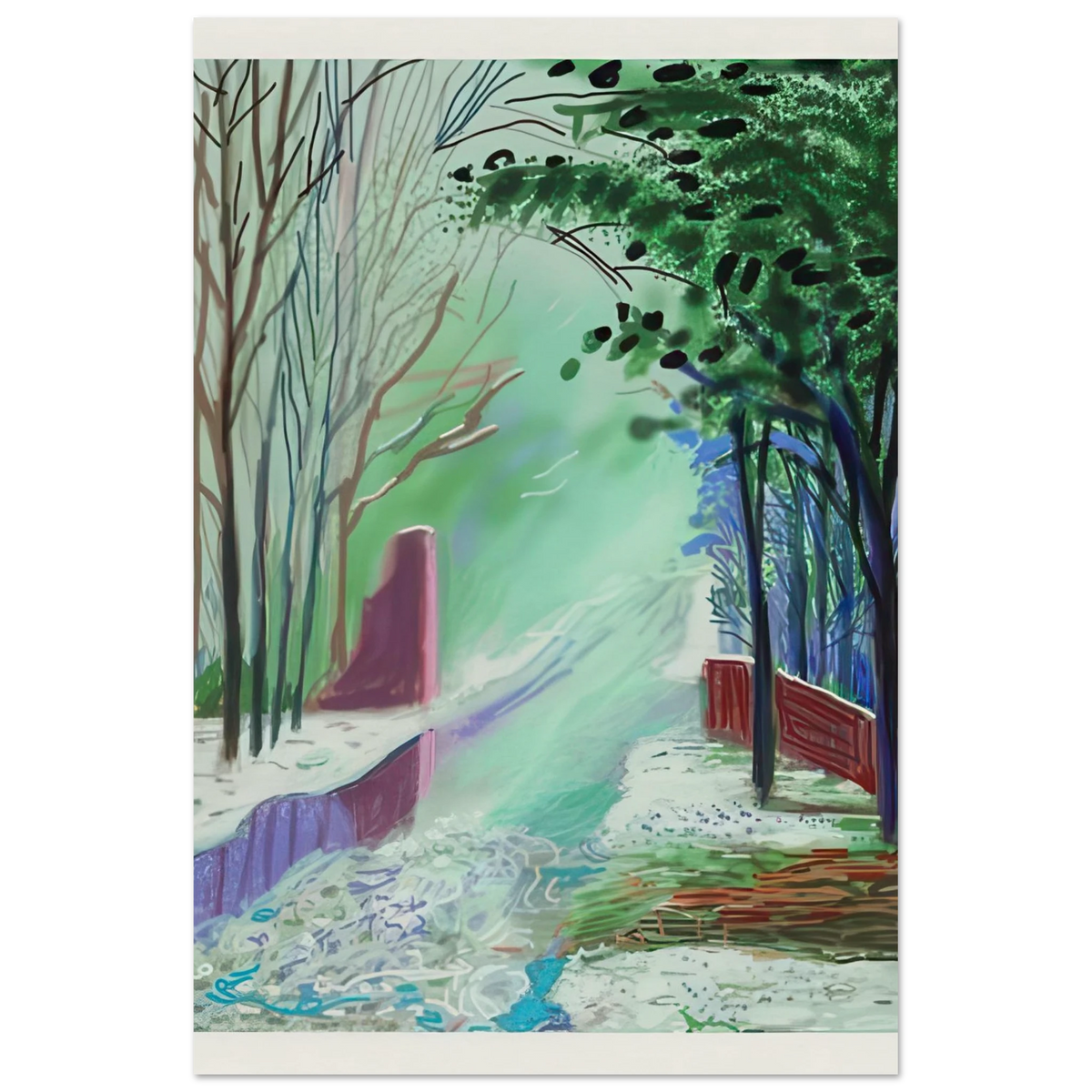 The Arrival Of Spring In Woldgate, East Yorkshire In 2011 (twenty eleven) - 3 January - Signed Print by David Hockney Poster