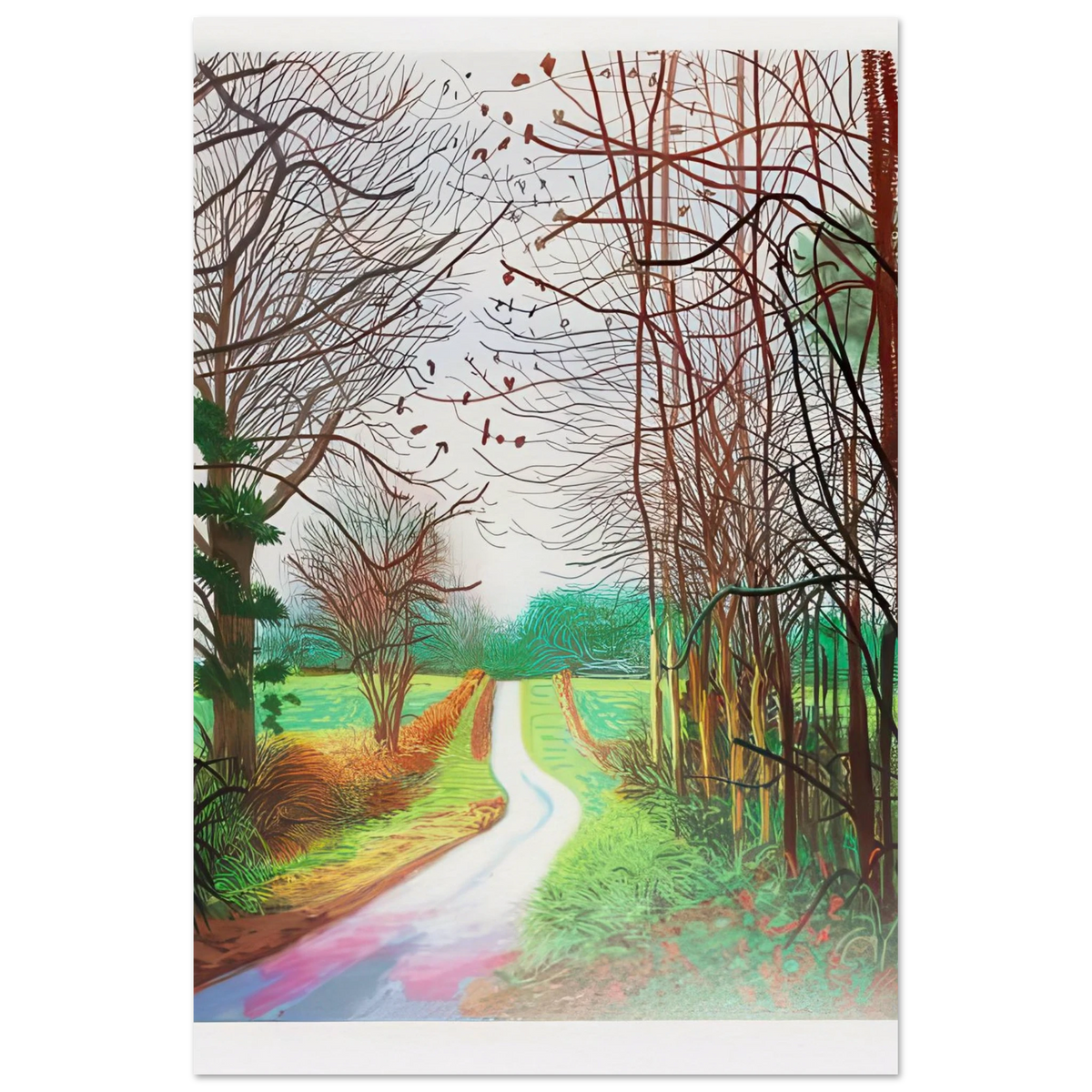 The Arrival Of Spring In Woldgate, East Yorkshire In 2011 (twenty eleven) - 29 December, No. 1 - Signed Print by David Hockney Poster