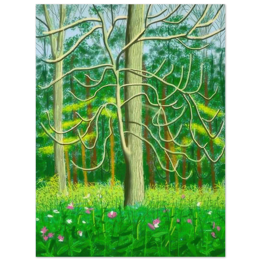 David Hockney, The Arrival of Spring in Woldgate (4 May), spring landscape, poster, 75 × 100 cm (30 × 40 in)