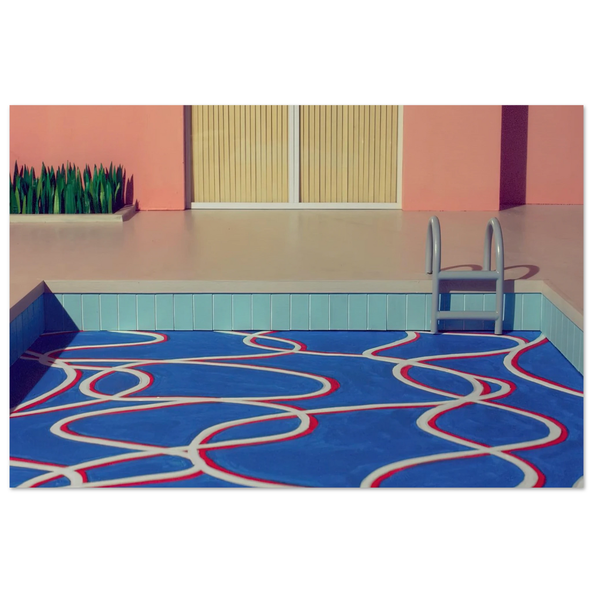 David Hockney California Cool Retro Pool Render poster