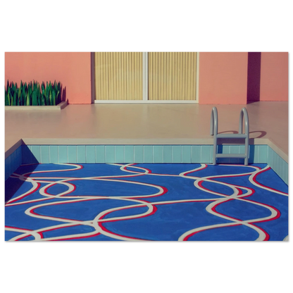 David Hockney California Cool Retro Pool Render poster