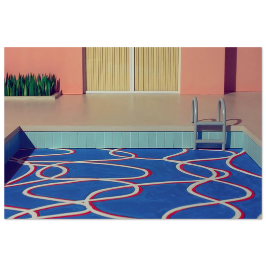 David Hockney California Cool Retro Pool Render poster