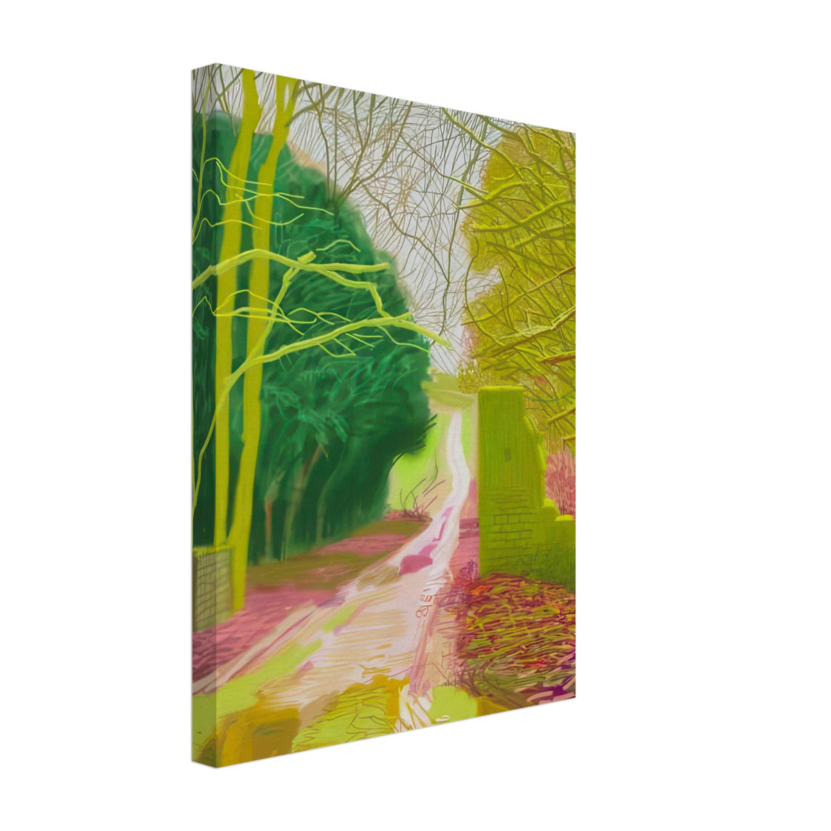 The Arrival of Spring in Woldgate, 15 March — David Hockney canvas print of a woodland path, 40 × 60 cm (16 × 24 in).